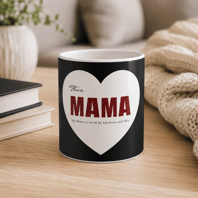 Moderne Personalisierte Mama Herz Tasse (Von Creator hochgeladen)