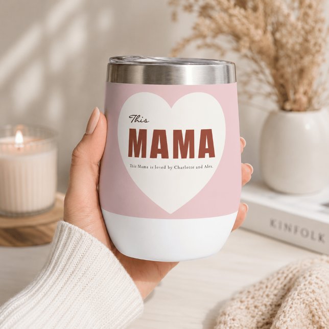 Moderne Personalisierte Mama Herz Wasserflasche (Von Creator hochgeladen)