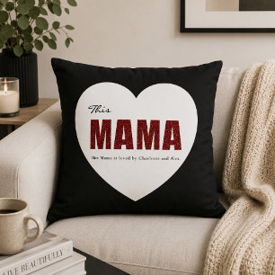 Moderne personalisierte Mama Herz-Wurfkissen Kissen