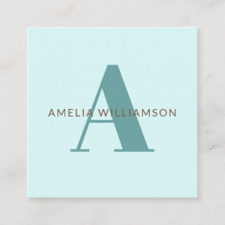 Moderne Personalisierte Monogram Square Business C Quadratische Visitenkarte