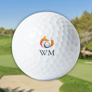 Moderne personalisierte Monogramm-Fuchs-und-Ball-D Golfball