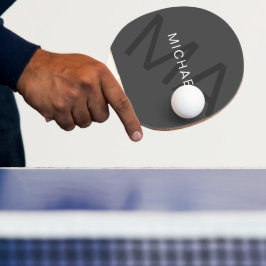 Moderne Personalisierte Monogramm Grau Tischtennis Schläger