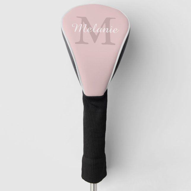 Moderne personalisierte Monogramm-Schrift Golf Headcover (Vorderseite)