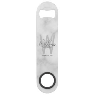 Moderne personalisierte Monogramm und Name des Tra Speed Flaschenöffner