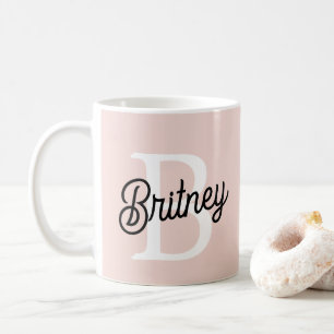 Moderne personalisierte Monogramm und Name Pastell Kaffeetasse