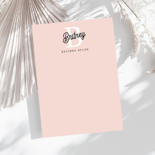 Moderne personalisierte Monogramm und Name Pastell Mitteilungskarte