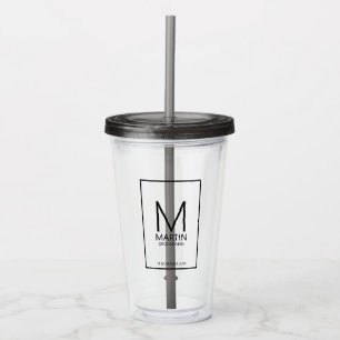 Moderne Personalisierte Monogramm- und Name-Trauze Acryltrinkbecher