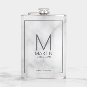 Moderne Personalisierte Monogramm- und Name-Trauze Flachmann