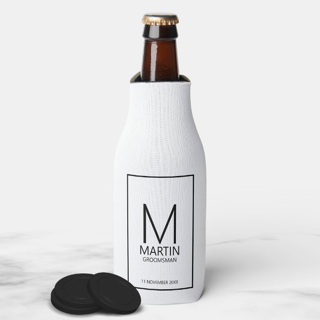 Moderne Personalisierte Monogramm- und Name-Trauze Flaschenkühler (Von Creator hochgeladen)