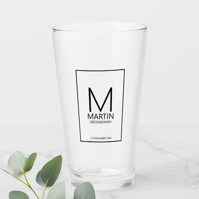 Moderne Personalisierte Monogramm- und Name-Trauze Glas (Von Creator hochgeladen)