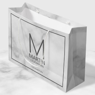 Moderne Personalisierte Monogramm- und Name-Trauze Große Geschenktüte