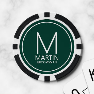 Moderne Personalisierte Monogramm- und Name-Trauze Pokerchips