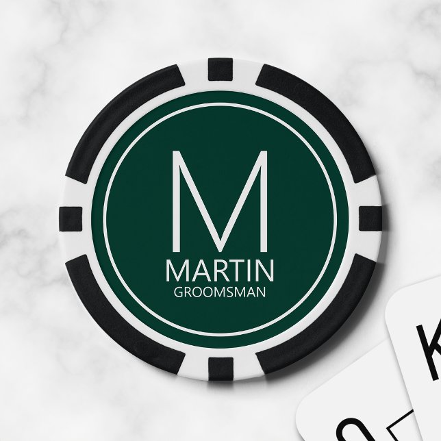 Moderne Personalisierte Monogramm- und Name-Trauze Pokerchips (Von Creator hochgeladen)