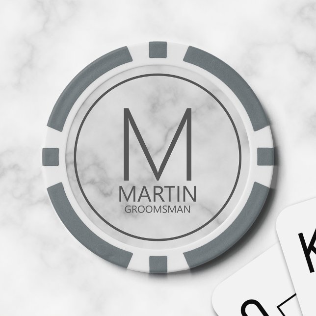 Moderne Personalisierte Monogramm- und Name-Trauze Pokerchips (Von Creator hochgeladen)