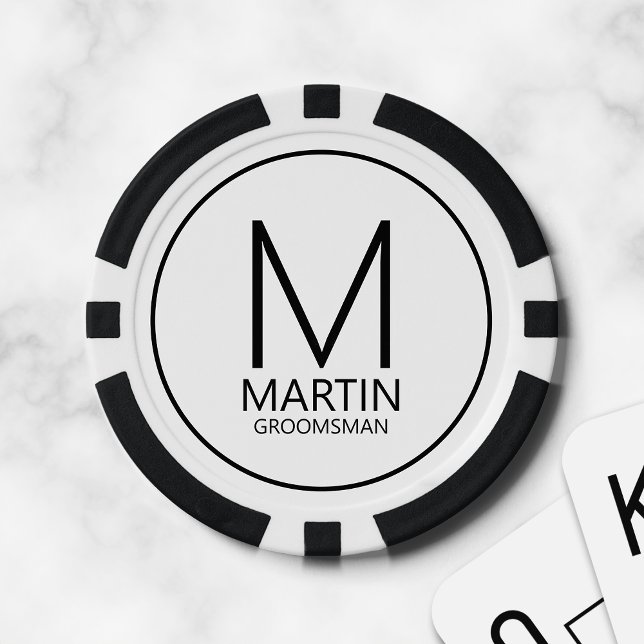 Moderne Personalisierte Monogramm- und Name-Trauze Pokerchips (Von Creator hochgeladen)