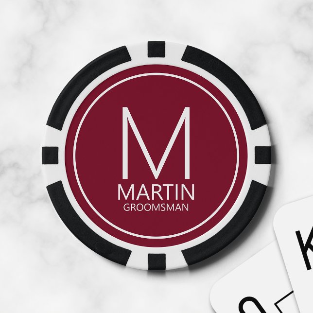 Moderne Personalisierte Monogramm- und Name-Trauze Pokerchips (Von Creator hochgeladen)