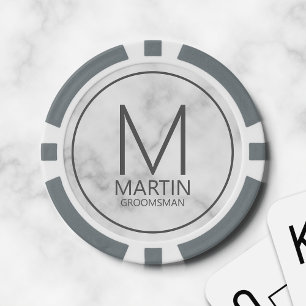 Moderne Personalisierte Monogramm- und Name-Trauze Pokerchips