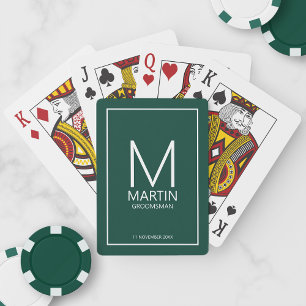 Moderne Personalisierte Monogramm- und Name-Trauze Spielkarten