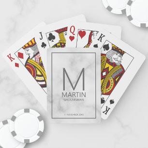 Moderne Personalisierte Monogramm- und Name-Trauze Spielkarten