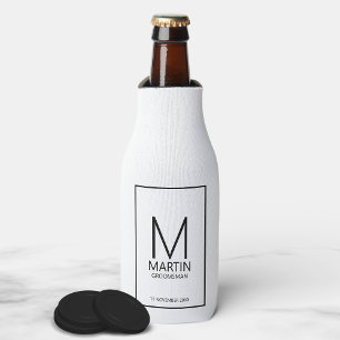 Moderne personalisierte Monogramm- und Namens-Trau Flaschenkühler
