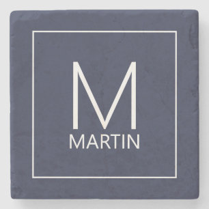 Moderne Personalisierte Monogramm- und Namensteine Steinuntersetzer