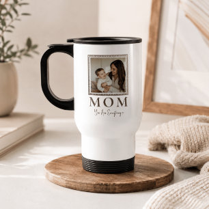 Moderne personalisierte Mutti-Foto-Reisemug Reisebecher