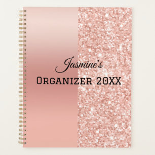 Moderne personalisierte Name Roségold Rosa Glanz Planer