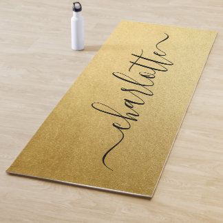 Moderne personalisierte Namen-Chic-Kalligrafie Yogamatte