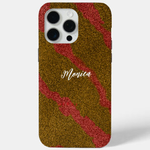 Moderne personalisierte Namen in Braun und Pink Gl Case-Mate iPhone Hülle