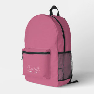 Moderne Personalisierte Namen Rosa Töne Bedruckter Rucksack