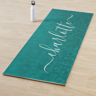 Moderne personalisierte Namen-Schick-Kalligrafie Yogamatte
