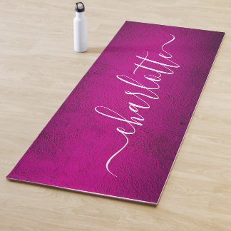 Moderne personalisierte Namen-Schick-Kalligrafie Yogamatte