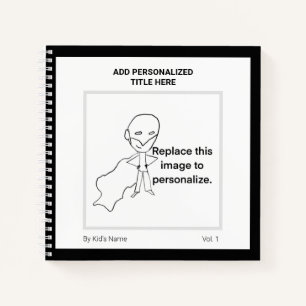 Moderne personalisierte Namensmonogramm-Kinderkuns Notizbuch