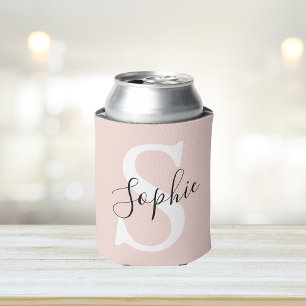 Moderne personalisierte Namensmonogramm Pastellros Dosenkühler