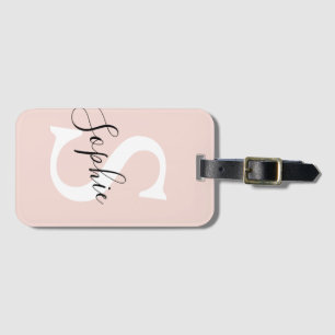 Moderne personalisierte Namensmonogramm Pastellros Gepäckanhänger
