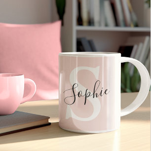 Moderne personalisierte Namensmonogramm Pastellros Kaffeetasse