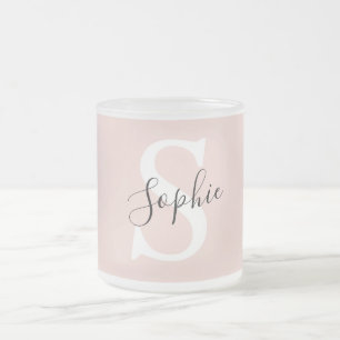 Moderne personalisierte Namensmonogramm Pastellros Mattglastasse