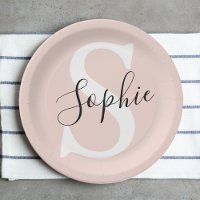 Moderne personalisierte Namensmonogramm Pastellros