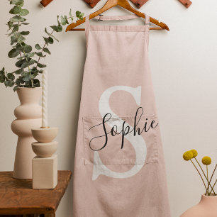 Moderne personalisierte Namensmonogramm Pastellros Schürze
