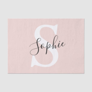 Moderne personalisierte Namensmonogramm Pastellros Seidenpapier