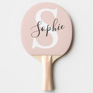 Moderne personalisierte Namensmonogramm Pastellros Tischtennis Schläger