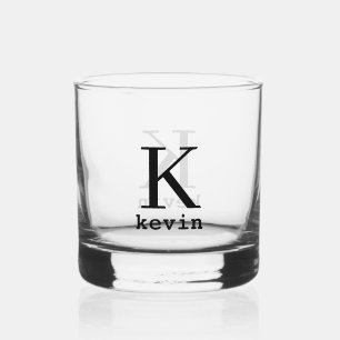 Moderne personalisierte Namensmonogramm Whiskyglas