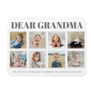Moderne personalisierte Oma Wir lieben dich 8-Foto Magnet
