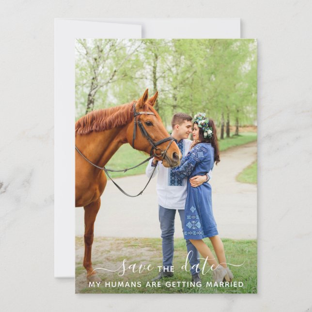 Moderne Personalisierte Pet Foto Save The Date (Vorderseite)