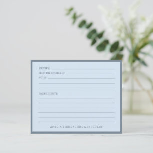 Moderne personalisierte Rezeptkarte in weichem Bla