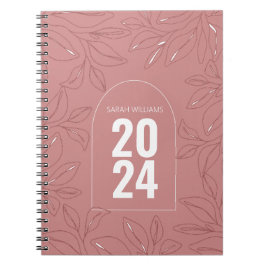 Moderne Personalisierte Rose Pink Notebook Geschen Notizblock