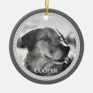 Moderne personalisierte runde Pet-Namensdekoration Keramik Ornament