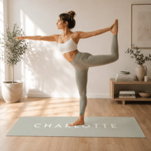 Moderne personalisierte Salbei-grüne Namens-Yoga-M