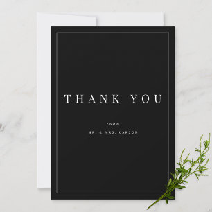 Moderne personalisierte Schwarz-Weiß-Dankeskarten Dankeskarte