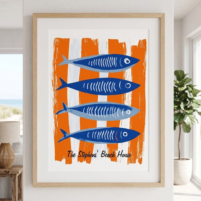 Moderne Personalisierte Strandvilla Poster (Von Creator hochgeladen)
